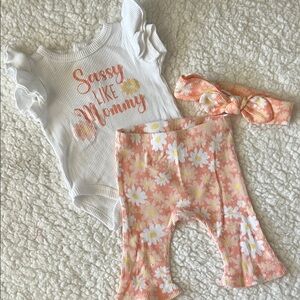 Catherine Malandrino Baby White and Orange Outfit